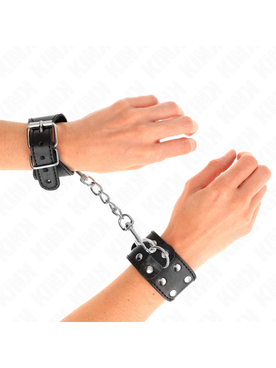 KINK MUNEQUERAS CON DOBLE LINEA DE TACHUELAS AJUSTABLE NEGRO