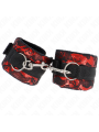 KINK MUNEQUERAS CORTAS DE ENCAJE TERCIOPELO Y UNION DE NYLON ROJO NEGRO 23 X 65 CM