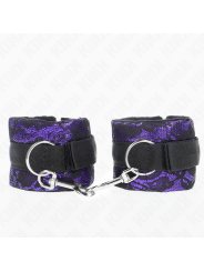 KINK MUNEQUERAS CORTAS DE ENCAJE TERCIOPELO Y UNION DE NYLON VIOLETA NEGRO 23 X 65 CM