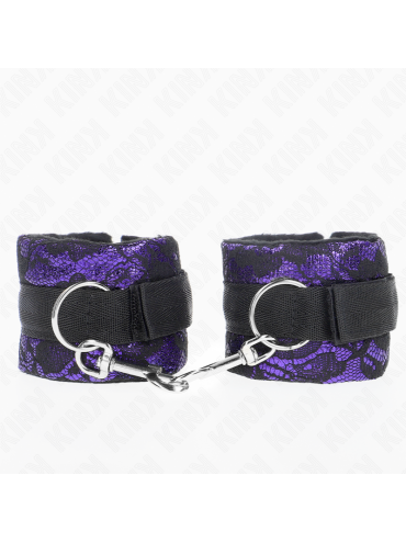 KINK MUNEQUERAS CORTAS DE ENCAJE TERCIOPELO Y UNION DE NYLON VIOLETA NEGRO 23 X 65 CM