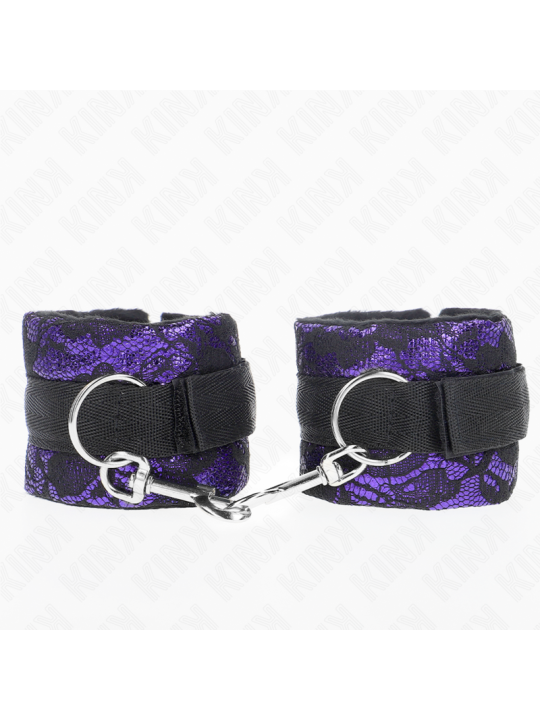 KINK MUNEQUERAS CORTAS DE ENCAJE TERCIOPELO Y UNION DE NYLON VIOLETA NEGRO 23 X 65 CM