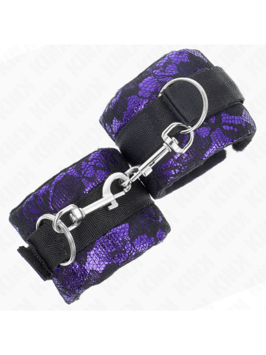 KINK MUNEQUERAS CORTAS DE ENCAJE TERCIOPELO Y UNION DE NYLON VIOLETA NEGRO 23 X 65 CM