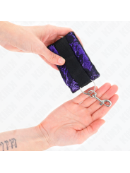 KINK MUNEQUERAS CORTAS DE ENCAJE TERCIOPELO Y UNION DE NYLON VIOLETA NEGRO 23 X 65 CM