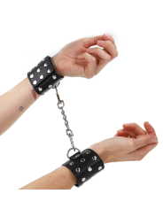 KINK MUNEQUERAS CON CIERRE A PRESION LLENO DE TACHUELAS AJUSTABLE NEGRO 19 24 CM X 55 CM