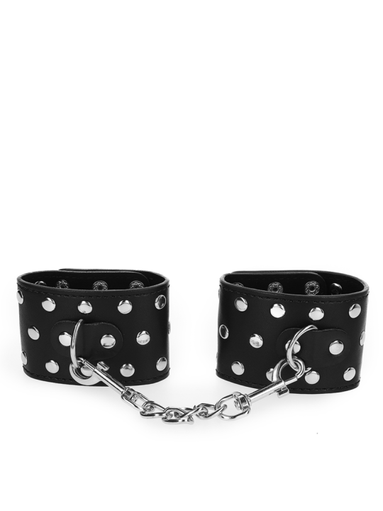 KINK MUNEQUERAS CON CIERRE A PRESION LLENO DE TACHUELAS AJUSTABLE NEGRO 19 24 CM X 55 CM