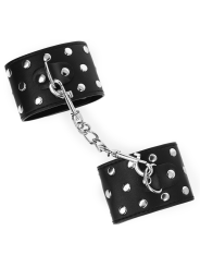 KINK MUNEQUERAS CON CIERRE A PRESION LLENO DE TACHUELAS AJUSTABLE NEGRO 19 24 CM X 55 CM