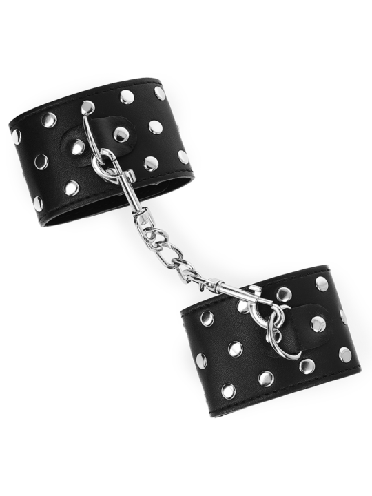 KINK MUNEQUERAS CON CIERRE A PRESION LLENO DE TACHUELAS AJUSTABLE NEGRO 19 24 CM X 55 CM