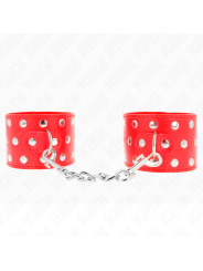 KINK MUNEQUERAS CON CIERRE A PRESION LLENO DE TACHUELAS AJUSTABLE ROJO 19 24 CM X 55 CM