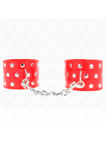 KINK MUNEQUERAS CON CIERRE A PRESION LLENO DE TACHUELAS AJUSTABLE ROJO 19 24 CM X 55 CM