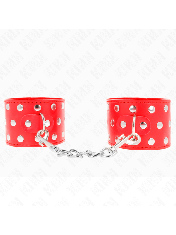 KINK MUNEQUERAS CON CIERRE A PRESION LLENO DE TACHUELAS AJUSTABLE ROJO 19 24 CM X 55 CM