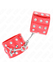 KINK MUNEQUERAS CON CIERRE A PRESION LLENO DE TACHUELAS AJUSTABLE ROJO 19 24 CM X 55 CM