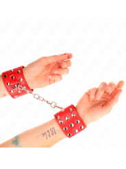 KINK MUNEQUERAS CON CIERRE A PRESION LLENO DE TACHUELAS AJUSTABLE ROJO 19 24 CM X 55 CM