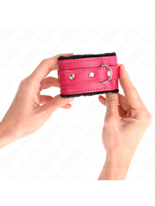 KINK MUNEQUERAS FORRADAS PREMIUM NEGRO CON CORREA FUCSIA AJUSTABLE 17 29 CM X 6 CM