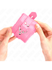 KINK MUNEQUERAS FORRADAS CON AGUJEROS CUADRADOS ROSA Y CORREA ROSA AJUSTABLE 17 29 CM X 6 CM