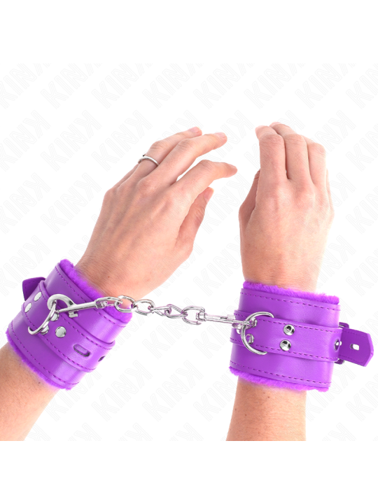 KINK MUNEQUERAS FORRADAS CON AGUJEROS CUADRADOS VIOLETA Y CORREA VIOLETA AJUSTABLE 17 29 CM X 6 CM