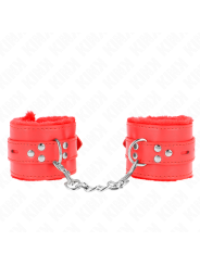 KINK MUNEQUERAS FORRADAS CON AGUJEROS CUADRADOS ROJO Y CORREA ROJO AJUSTABLE 17 29 CM X 6 CM