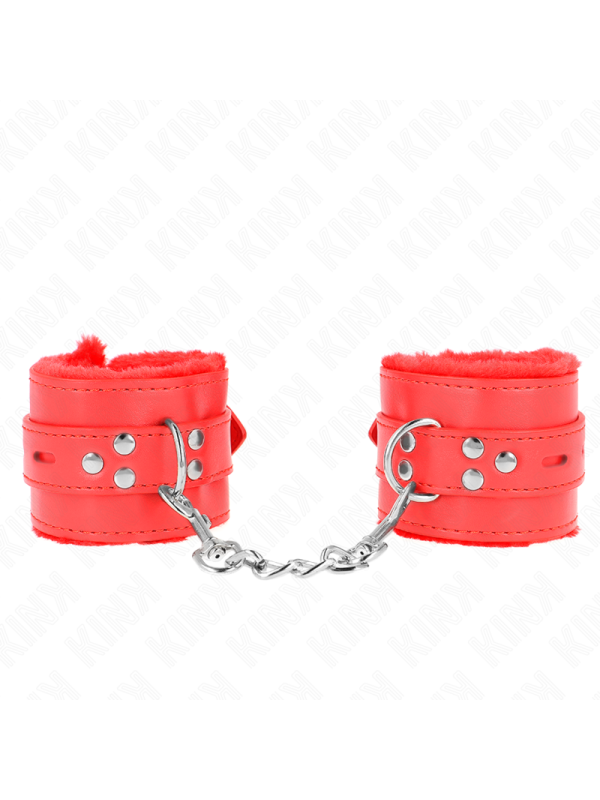 KINK MUNEQUERAS FORRADAS CON AGUJEROS CUADRADOS ROJO Y CORREA ROJO AJUSTABLE 17 29 CM X 6 CM