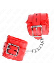 KINK MUNEQUERAS FORRADAS CON AGUJEROS CUADRADOS ROJO Y CORREA ROJO AJUSTABLE 17 29 CM X 6 CM