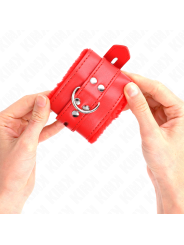 KINK MUNEQUERAS FORRADAS CON AGUJEROS CUADRADOS ROJO Y CORREA ROJO AJUSTABLE 17 29 CM X 6 CM