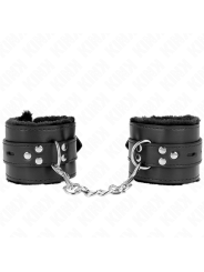 KINK MUNEQUERAS FORRADAS CON AGUJEROS CUADRADOS NEGRO Y CORREA NEGRO AJUSTABLE 17 29 CM X 6 CM