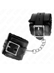 KINK MUNEQUERAS FORRADAS CON AGUJEROS CUADRADOS NEGRO Y CORREA NEGRO AJUSTABLE 17 29 CM X 6 CM