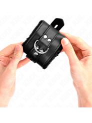 KINK MUNEQUERAS FORRADAS CON AGUJEROS CUADRADOS NEGRO Y CORREA NEGRO AJUSTABLE 17 29 CM X 6 CM