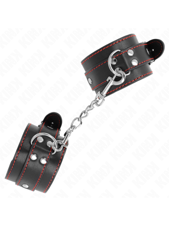 KINK MUNEQUERAS NEGRO CON DETALLES EN ROJO AJUSTABLE 20 28 CM X 55 CM
