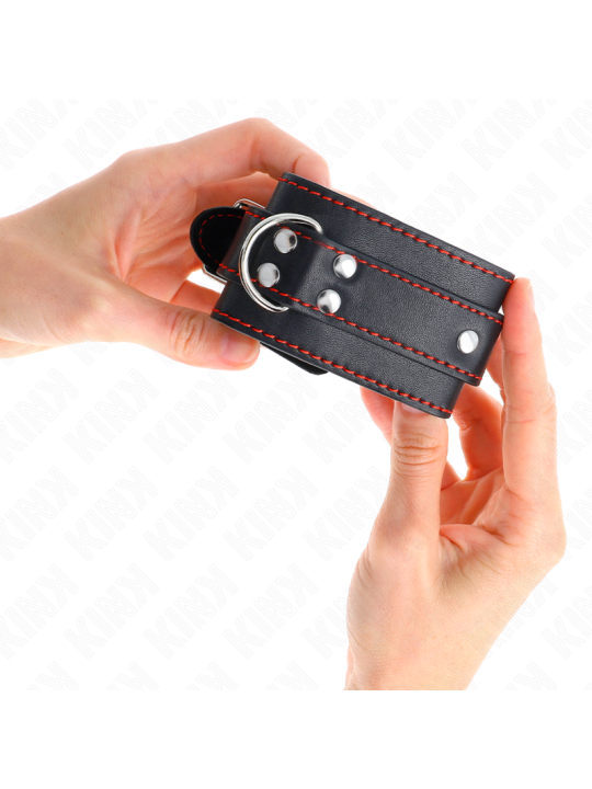 KINK MUNEQUERAS NEGRO CON DETALLES EN ROJO AJUSTABLE 20 28 CM X 55 CM