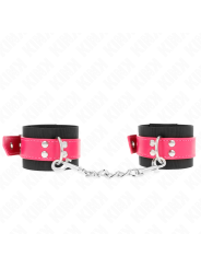 KINK MUNEQUERAS DE NYLON NEGRO CON CORREA POLIPIEL FUSCIA AJUSTABLE 19 29 CM X 51 CM