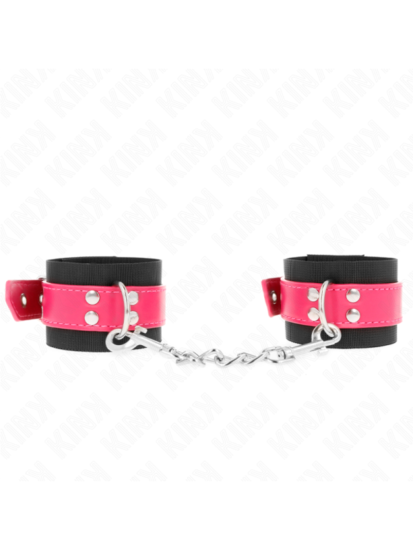 KINK MUNEQUERAS DE NYLON NEGRO CON CORREA POLIPIEL FUSCIA AJUSTABLE 19 29 CM X 51 CM