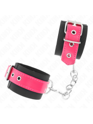 KINK MUNEQUERAS DE NYLON NEGRO CON CORREA POLIPIEL FUSCIA AJUSTABLE 19 29 CM X 51 CM