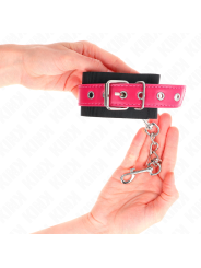 KINK MUNEQUERAS DE NYLON NEGRO CON CORREA POLIPIEL FUSCIA AJUSTABLE 19 29 CM X 51 CM