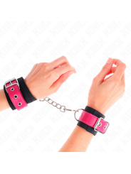 KINK MUNEQUERAS DE NYLON NEGRO CON CORREA POLIPIEL FUSCIA AJUSTABLE 19 29 CM X 51 CM