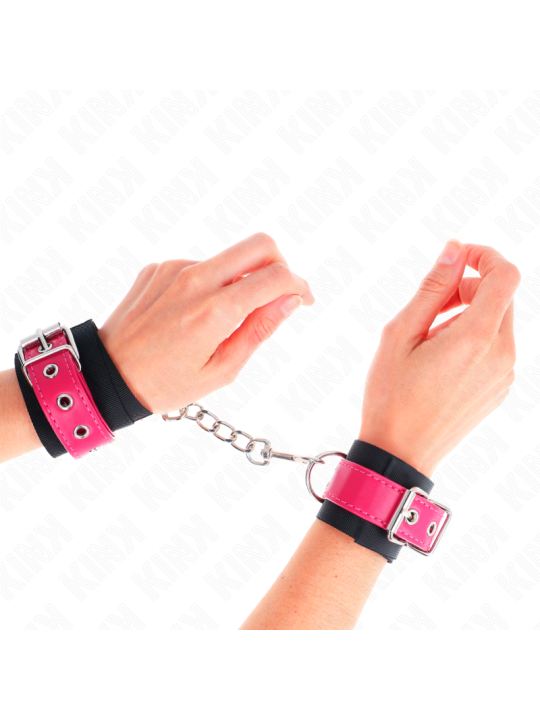 KINK MUNEQUERAS DE NYLON NEGRO CON CORREA POLIPIEL FUSCIA AJUSTABLE 19 29 CM X 51 CM