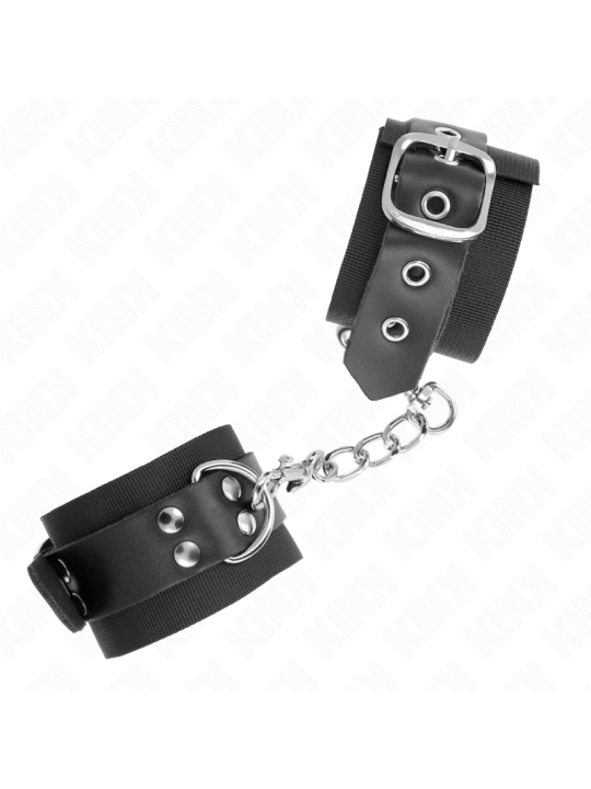KINK MUNEQUERAS DE NYLON NEGRO CON CORREA CUERO NEGRO AJUSTABLE 19 29 CM X 51 CM