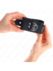 KINK MUNEQUERAS DE NYLON NEGRO CON CORREA CUERO NEGRO AJUSTABLE 19 29 CM X 51 CM