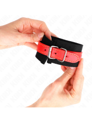 KINK MUNEQUERAS DE NYLON NEGRO CON CORREA POLIPIEL ROJO AJUSTABLE 19 24 CM X 55 CM
