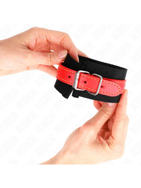 KINK MUNEQUERAS DE NYLON NEGRO CON CORREA POLIPIEL ROJO AJUSTABLE 19 24 CM X 55 CM