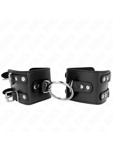 KINK MUNEQUERAS FIJAS CON ANILLA Y TACHUELAS NEGRO AJUSTABLE 17 22 CM X 65 CM