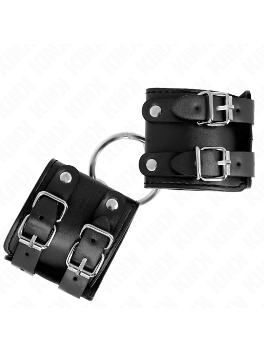 KINK MUNEQUERAS FIJAS CON ANILLA Y TACHUELAS NEGRO AJUSTABLE 17 22 CM X 65 CM