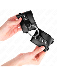 KINK MUNEQUERAS FIJAS CON ANILLA Y TACHUELAS NEGRO AJUSTABLE 17 22 CM X 65 CM