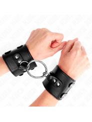 KINK MUNEQUERAS FIJAS CON ANILLA Y TACHUELAS NEGRO AJUSTABLE 17 22 CM X 65 CM