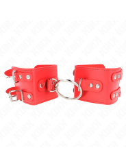 KINK MUNEQUERAS FIJAS CON ANILLA Y TACHUELAS ROJO AJUSTABLE 17 22 CM X 65 CM