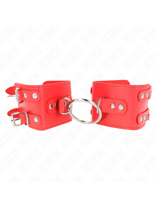 KINK MUNEQUERAS FIJAS CON ANILLA Y TACHUELAS ROJO AJUSTABLE 17 22 CM X 65 CM