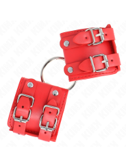 KINK MUNEQUERAS FIJAS CON ANILLA Y TACHUELAS ROJO AJUSTABLE 17 22 CM X 65 CM