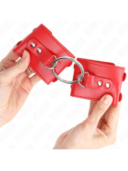KINK MUNEQUERAS FIJAS CON ANILLA Y TACHUELAS ROJO AJUSTABLE 17 22 CM X 65 CM