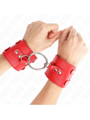 KINK MUNEQUERAS FIJAS CON ANILLA Y TACHUELAS ROJO AJUSTABLE 17 22 CM X 65 CM