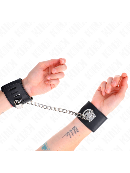 KINK MUNEQUERAS FIJAS CON CADENA 30 CM Y CIERRE CANDADO NEGRO AJUSTABLE 16 23 CM X 55 CM