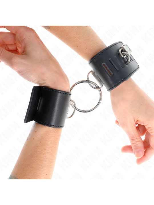 KINK MUNEQUERAS FIJAS CON ANILLA Y CIERRE CANDADO NEGRO AJUSTABLE 16 23 CM X 55 CM