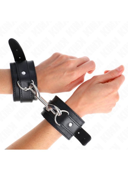 KINK MUNEQUERAS SIMPLES CON FILA DE REMACHES NEGRO AJUSTABLE 17 28 CM X 5 CM
